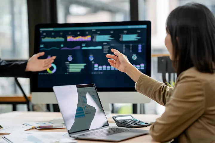 Woman working on computer