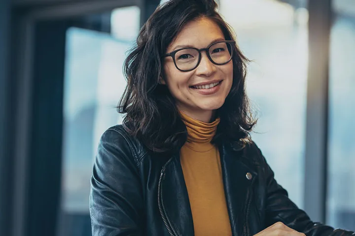 Woman smiling at camera