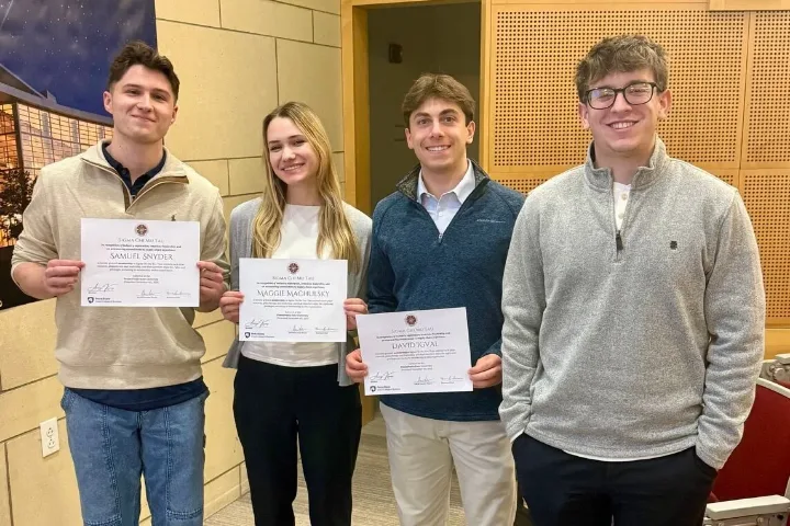 Students receiving certificates at Sigma Chi Mu Tau Honor Society's Fall 2025 Celebration of Excellence