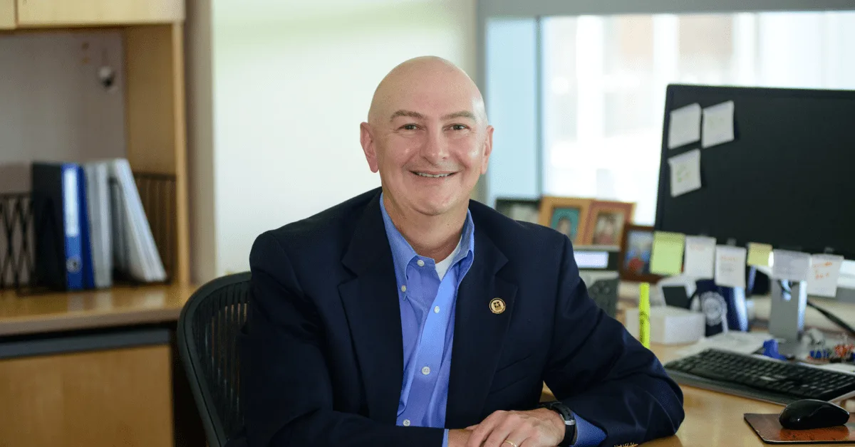 Photo of Steve Tracey in his office