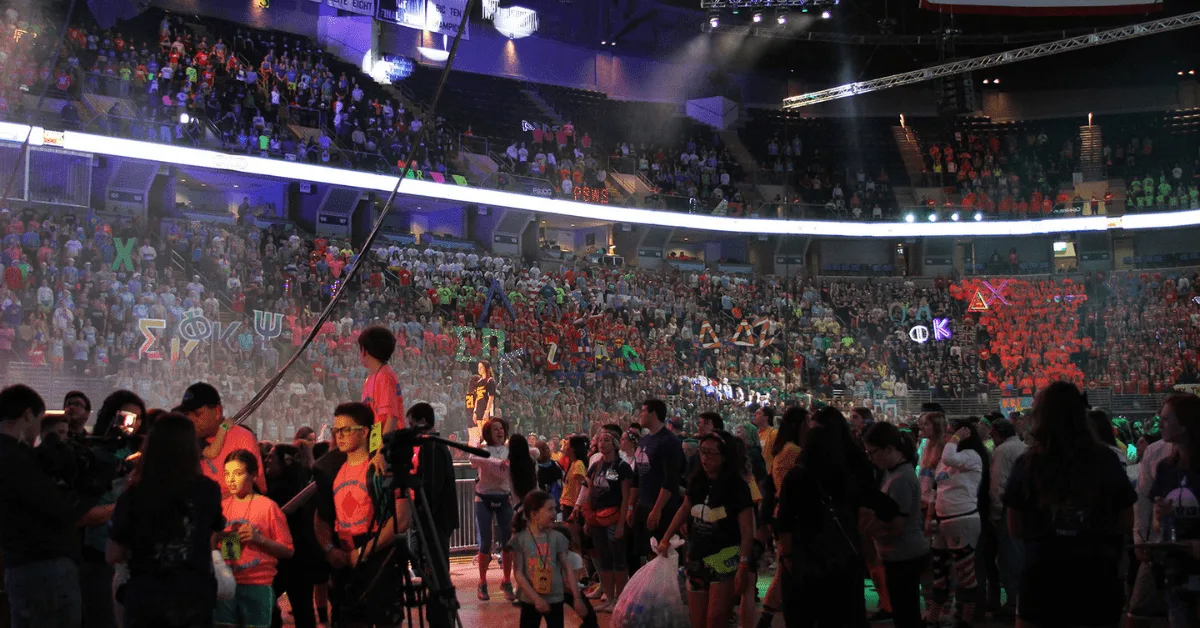 Photo of dancers and audience at the THON event
