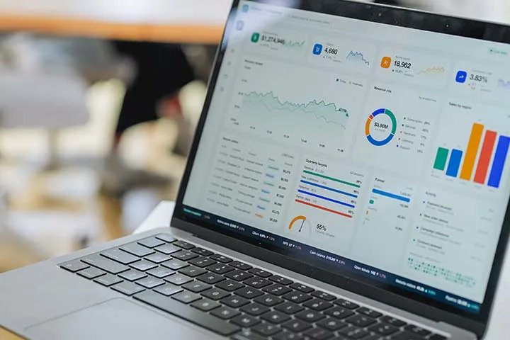 Image of computer screen with analytics data