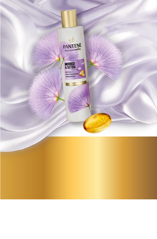 Banner con shampoo Pantene Pro-V Miracles Morbidi & Setosi