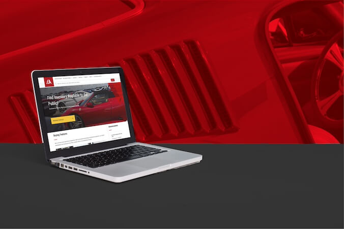 Laptop with Red background