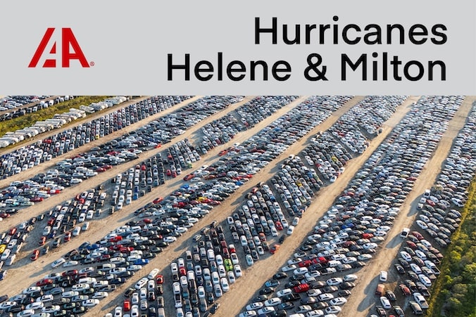 IAA Lot of automobiles from hurricane 