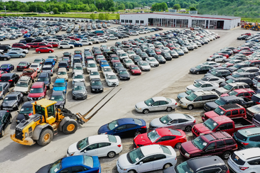 IAA branch lot full of parked cars