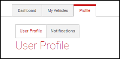 Log in and click on the “Profile Tab” then “User Profile”