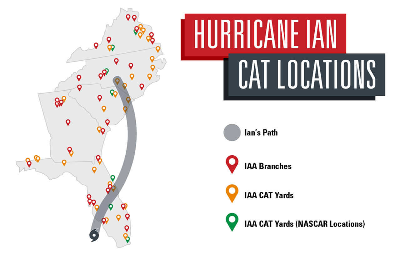 Map of Hurricane Ian CAT Locations