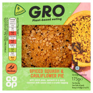GRO Spiced Squash & Cauliflower Pie 175g