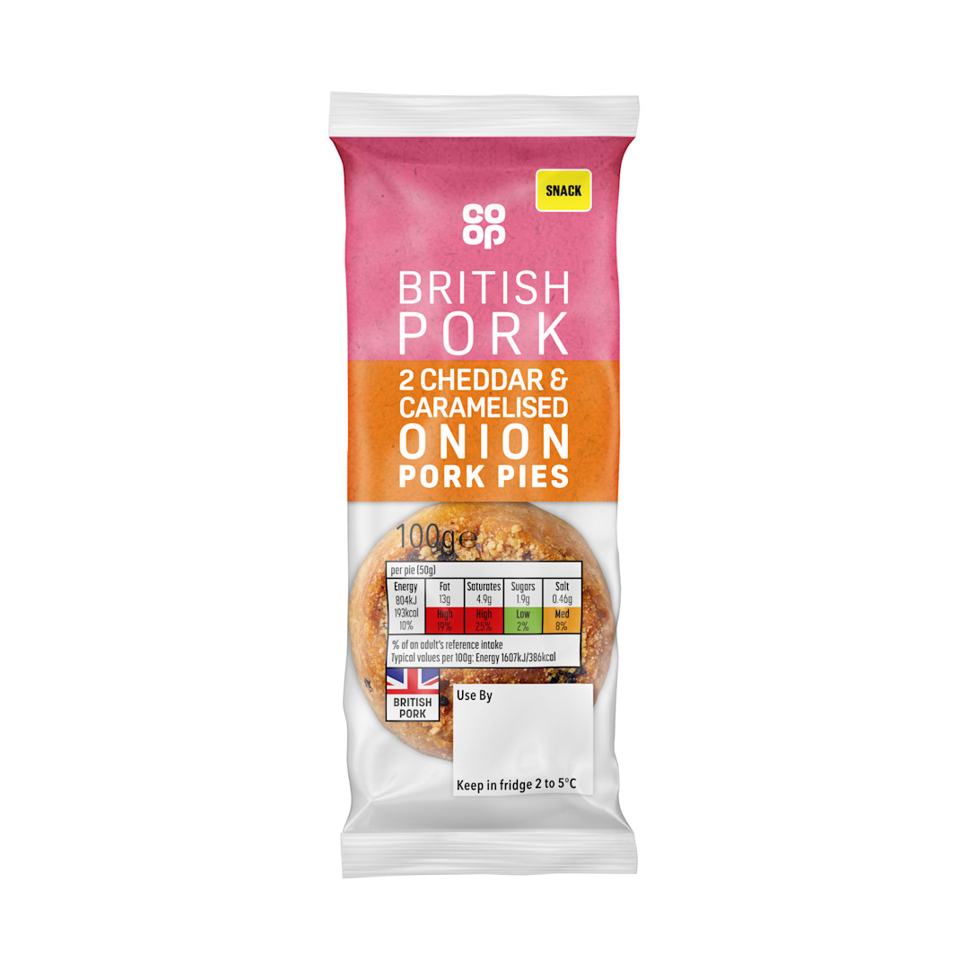 Co-op Cheddar & Caramelised Onion Pork Pies 100g