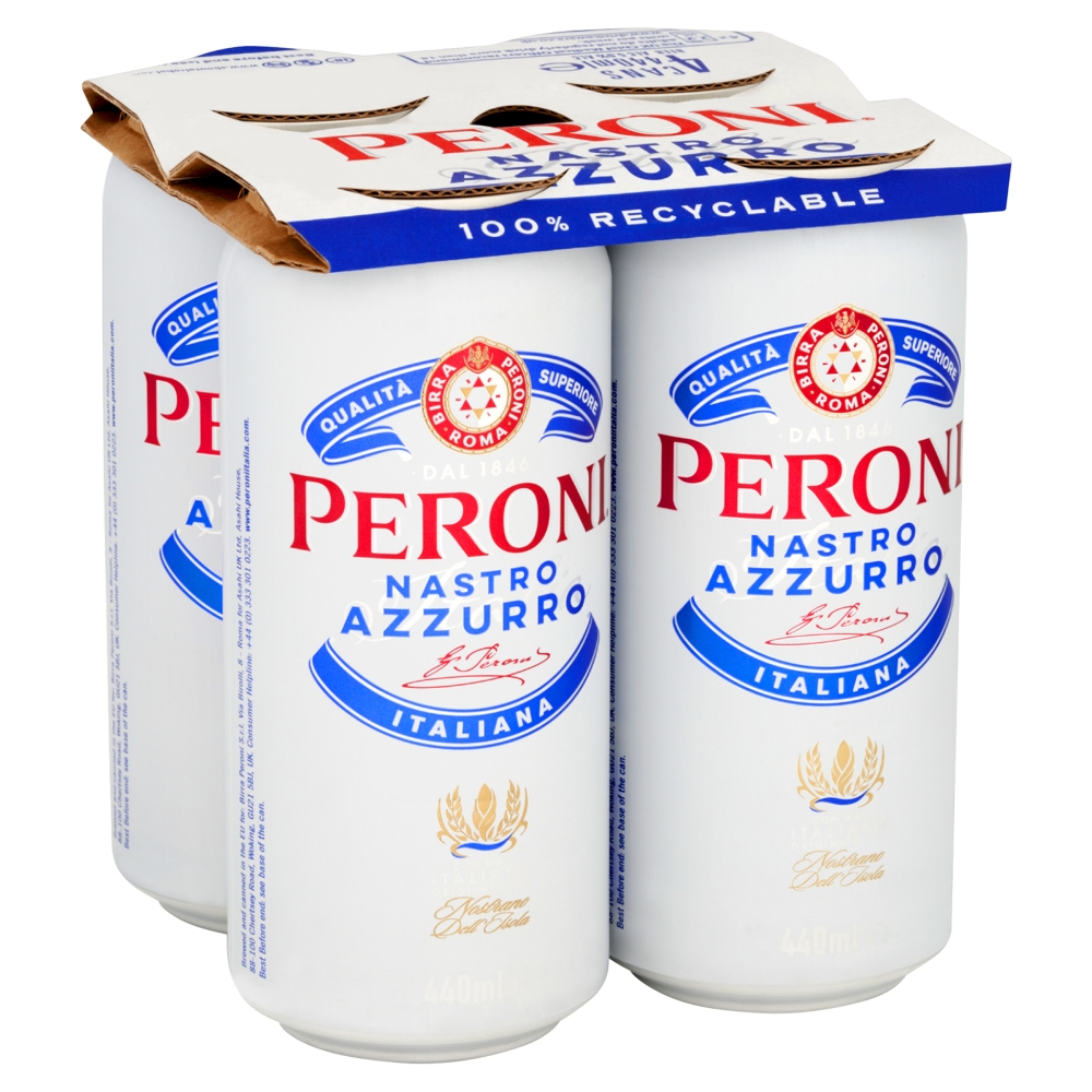 Peroni Nastro Cans 4x440ml          