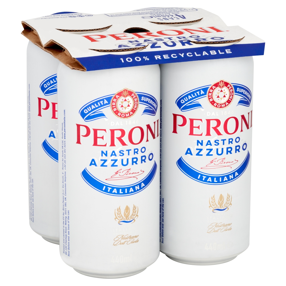 Peroni Nastro Cans 4 x 440ml Coop