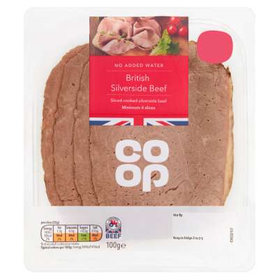 Co-op Sliced cooked British Beef Silvers 100g