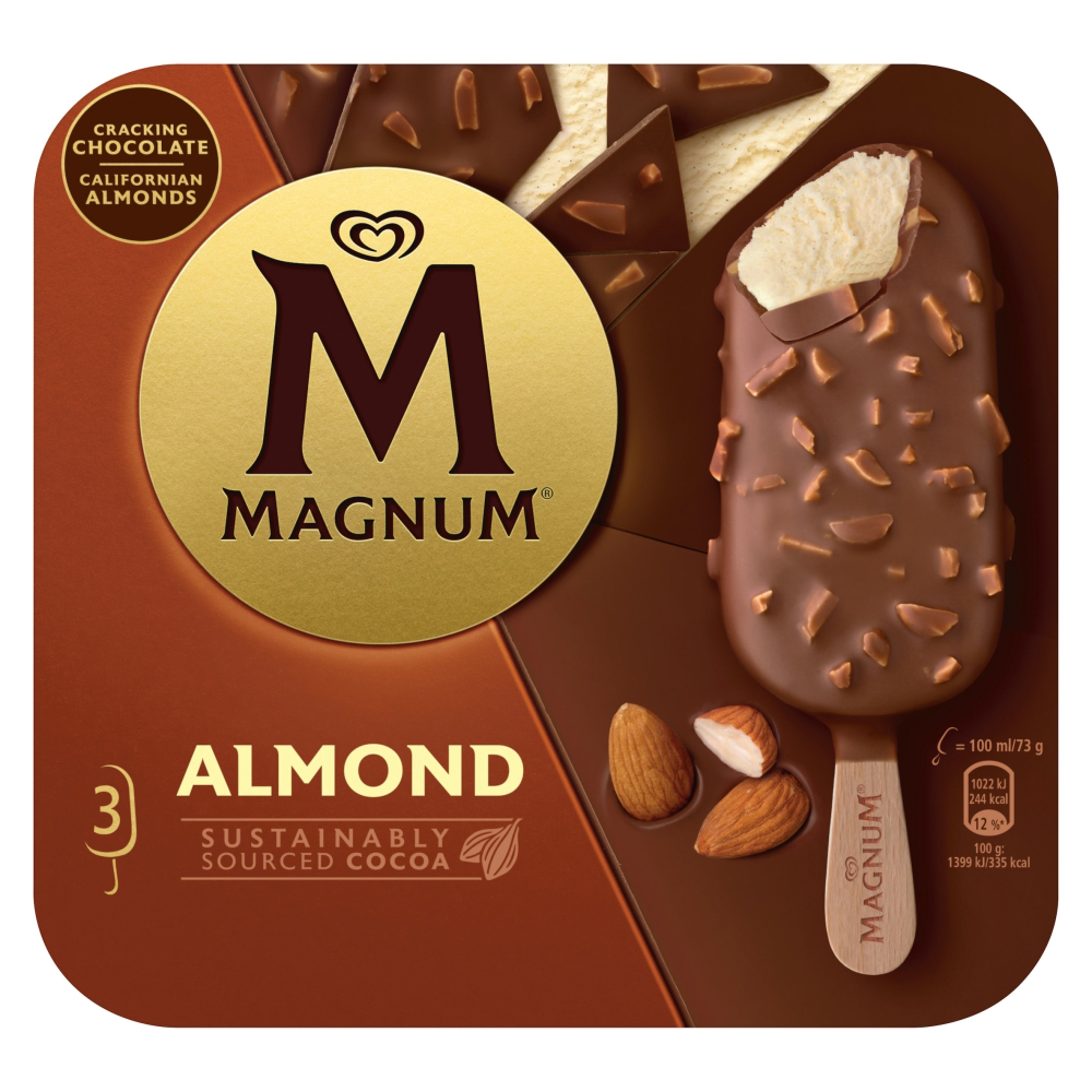 Magnum Almond Ice Cream Sticks 3x100ml 