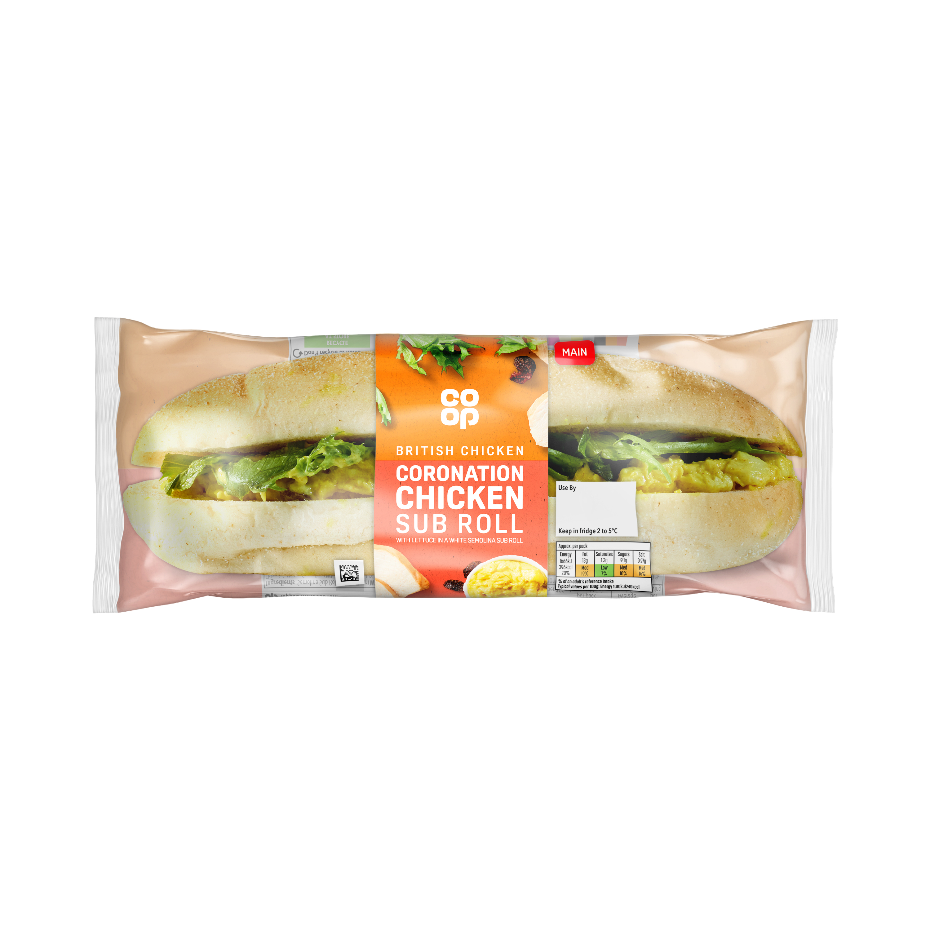 Co-op Coronation Chicken Sub Roll