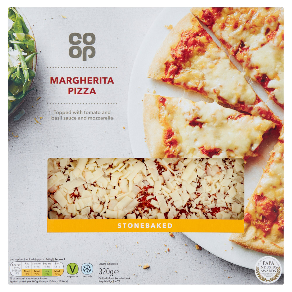 Co-op Stonebaked Thin & Crispy Margherita Pizza 320g