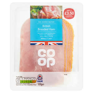 Co-op British No Added Water Breaded Ham 120g