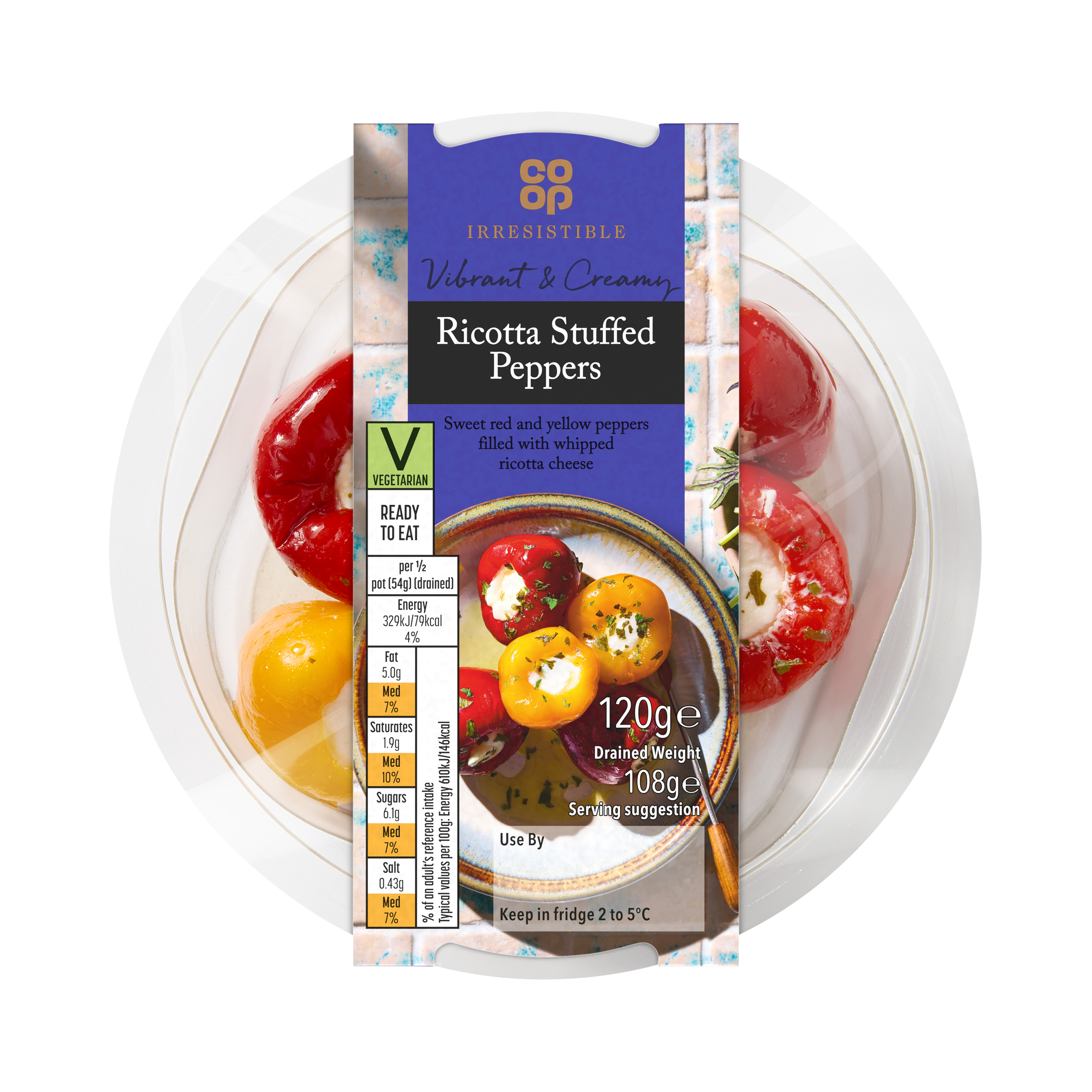 Co-op Irresistible Mixed Mediterranean Ricotta Peppers​ 120g