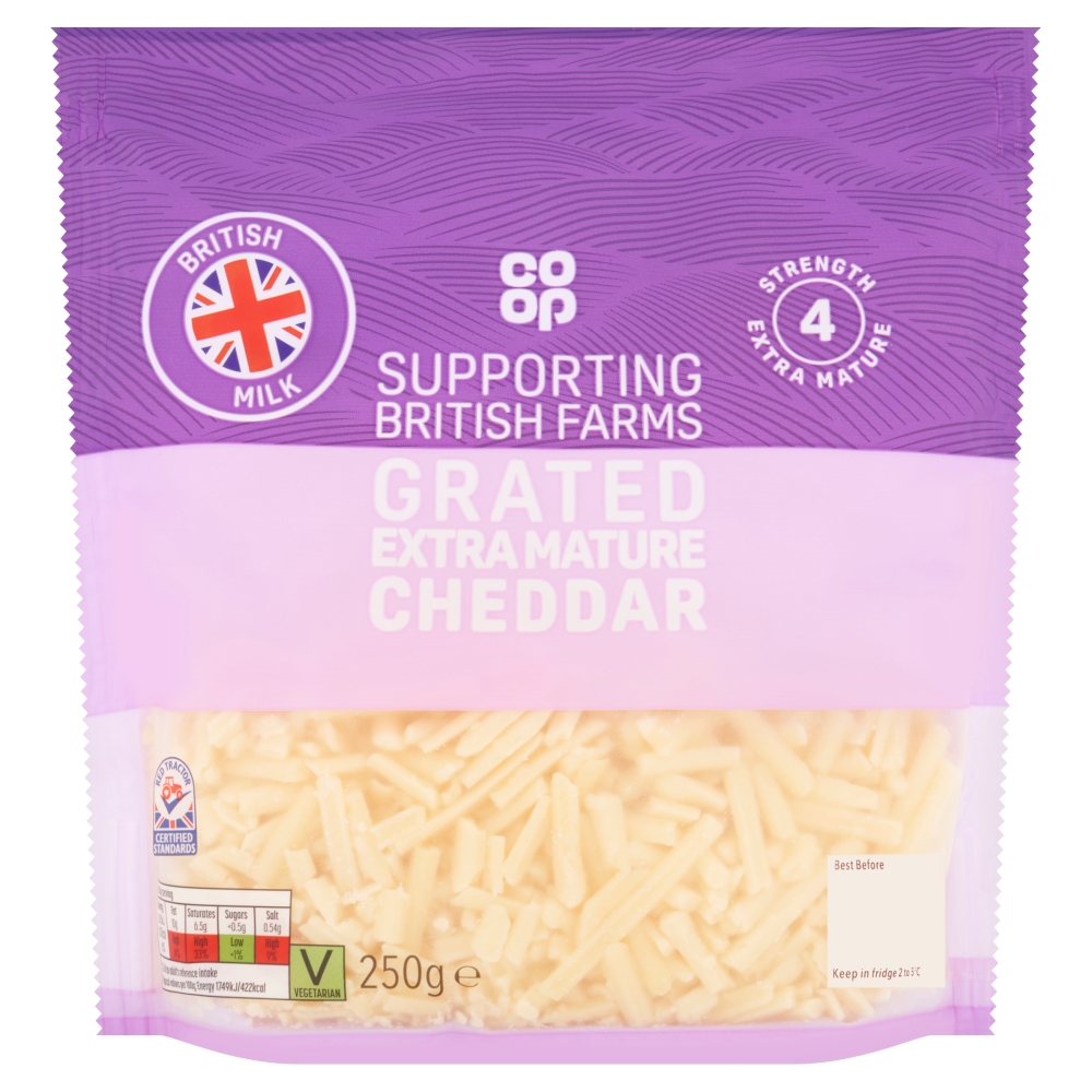 Co-op British Grated Extra Mature Cheddar 250g
