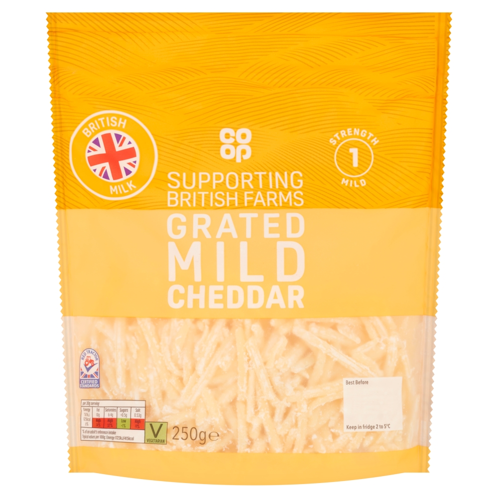 Co-op British Grated Mild Cheddar 250g