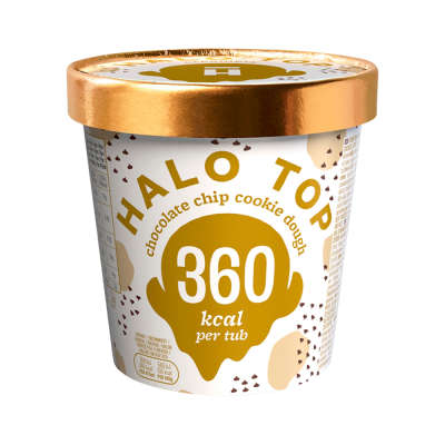 Halo Top Chocolate Chip Cookie Dough Low Calorie Ice Cream 473ml