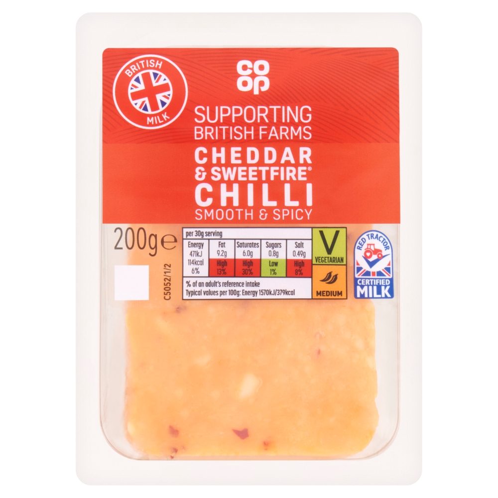 Co-op Hot and Spicy Cheddar Wedge 200g