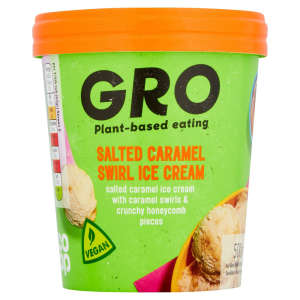 GRO Vegan Salted Caramel Swirl Ice Cream 500ml
