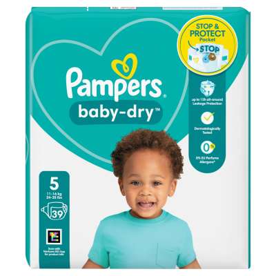 Pampers Baby Dry Size 5 Nappies Essential Pack 39s