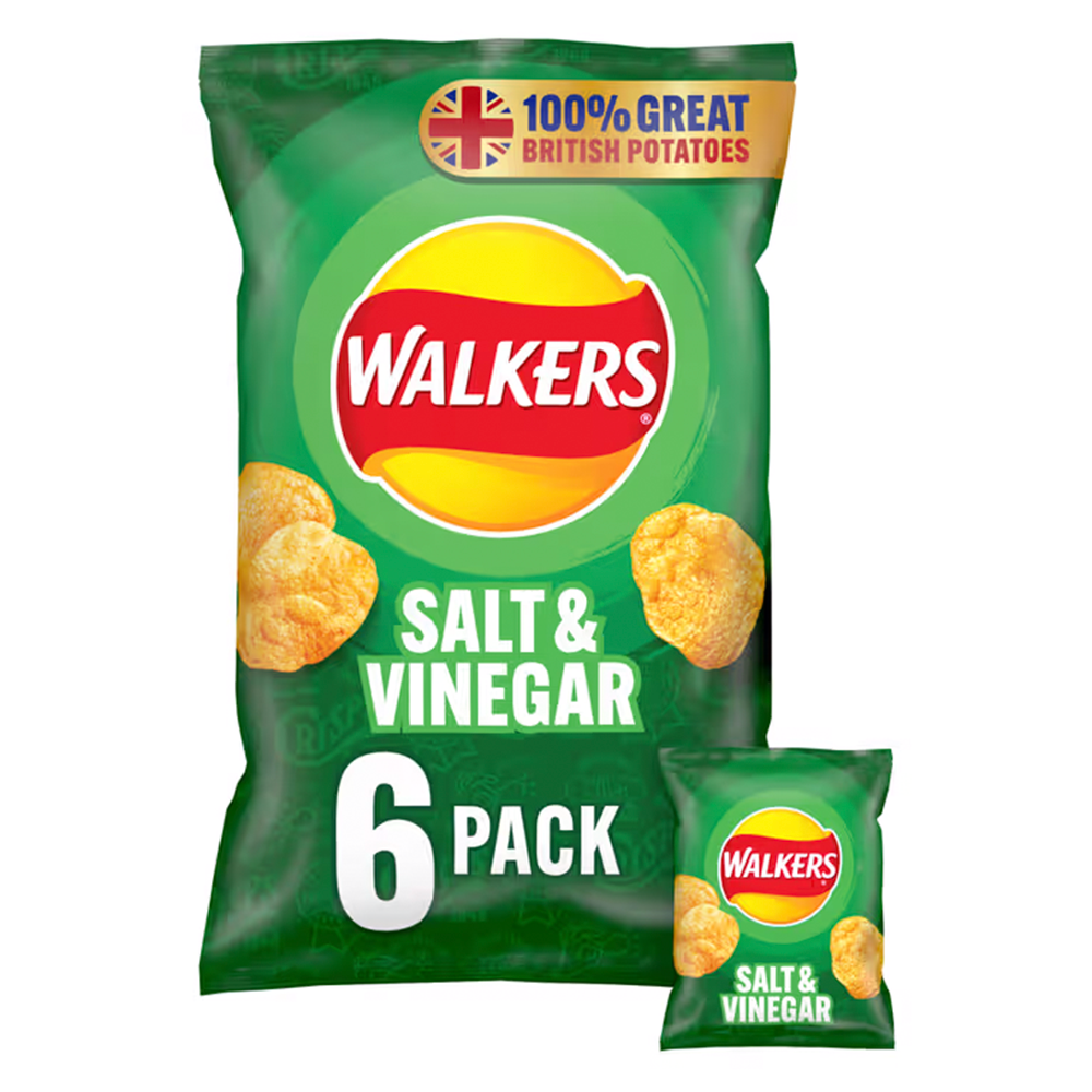  Walkers Salt and Vinegar 6pk