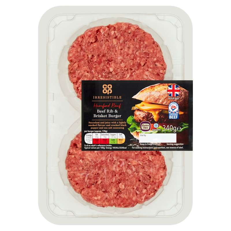 Co-op Irresistible Hereford Beef Rib & Brisket Burger 340g - Co-op