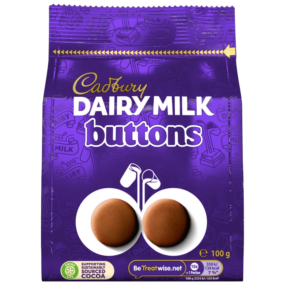 Cadbury Dairy Milk Giant Buttons Chocolate Bag100g