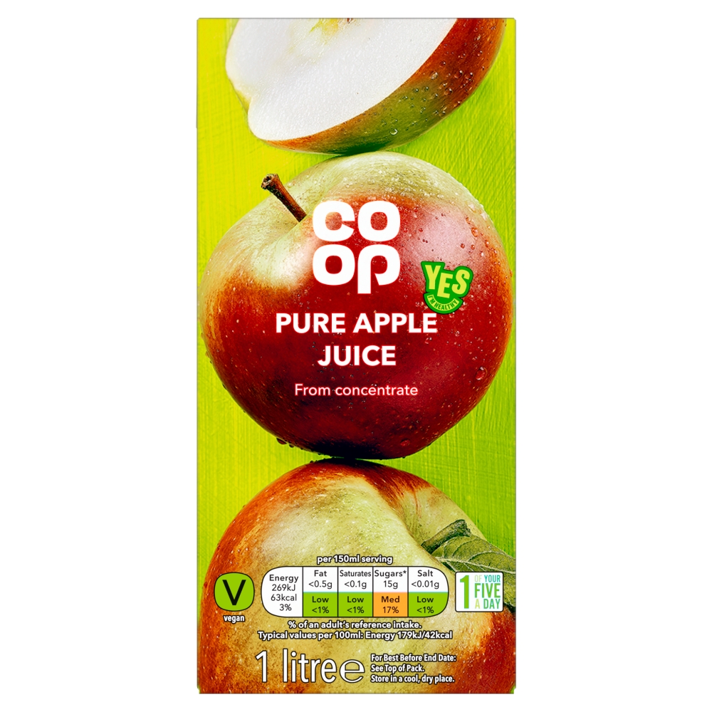 Co-op Pure Apple Juice 1LTR