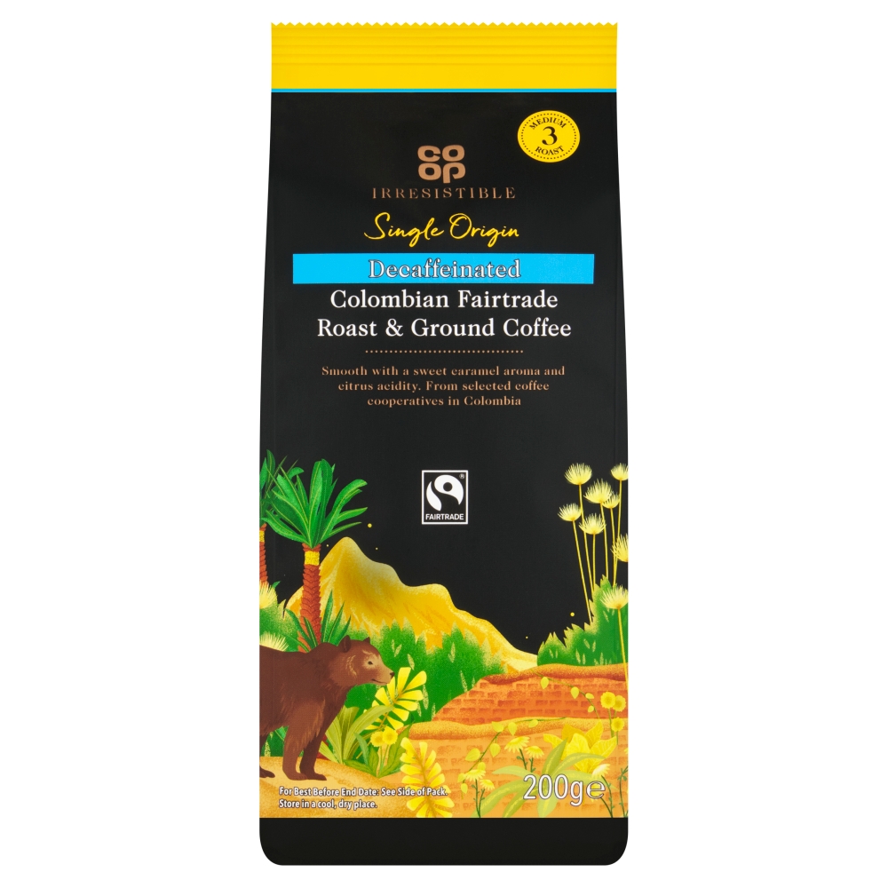 Co-op Irresistible Fairtrade Colombian Decaf R&G 200G