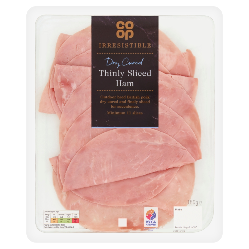 Co-op Irresistible Finely Sliced Ham 180g 