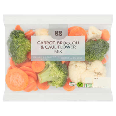 Co-op Carrot Broccoli & Cauliflower 250g