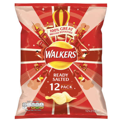 Walkers Ready Salted Crisps 12x25g