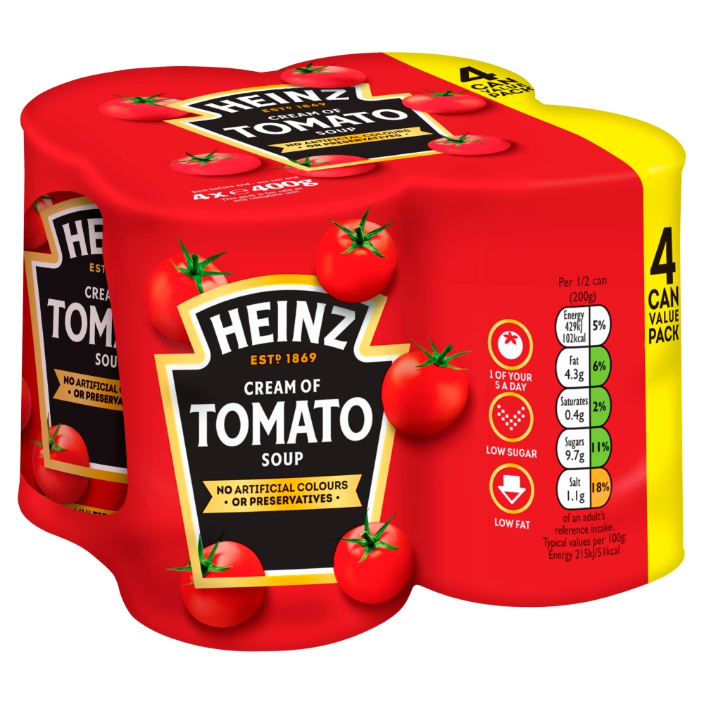 Heinz Classic Cream Of Tomato Soup 4X400g Coop