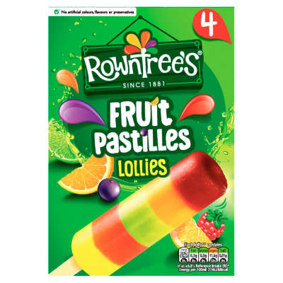 Rowntree's Fruit Pastilles Ice Lollies 4x65ml
