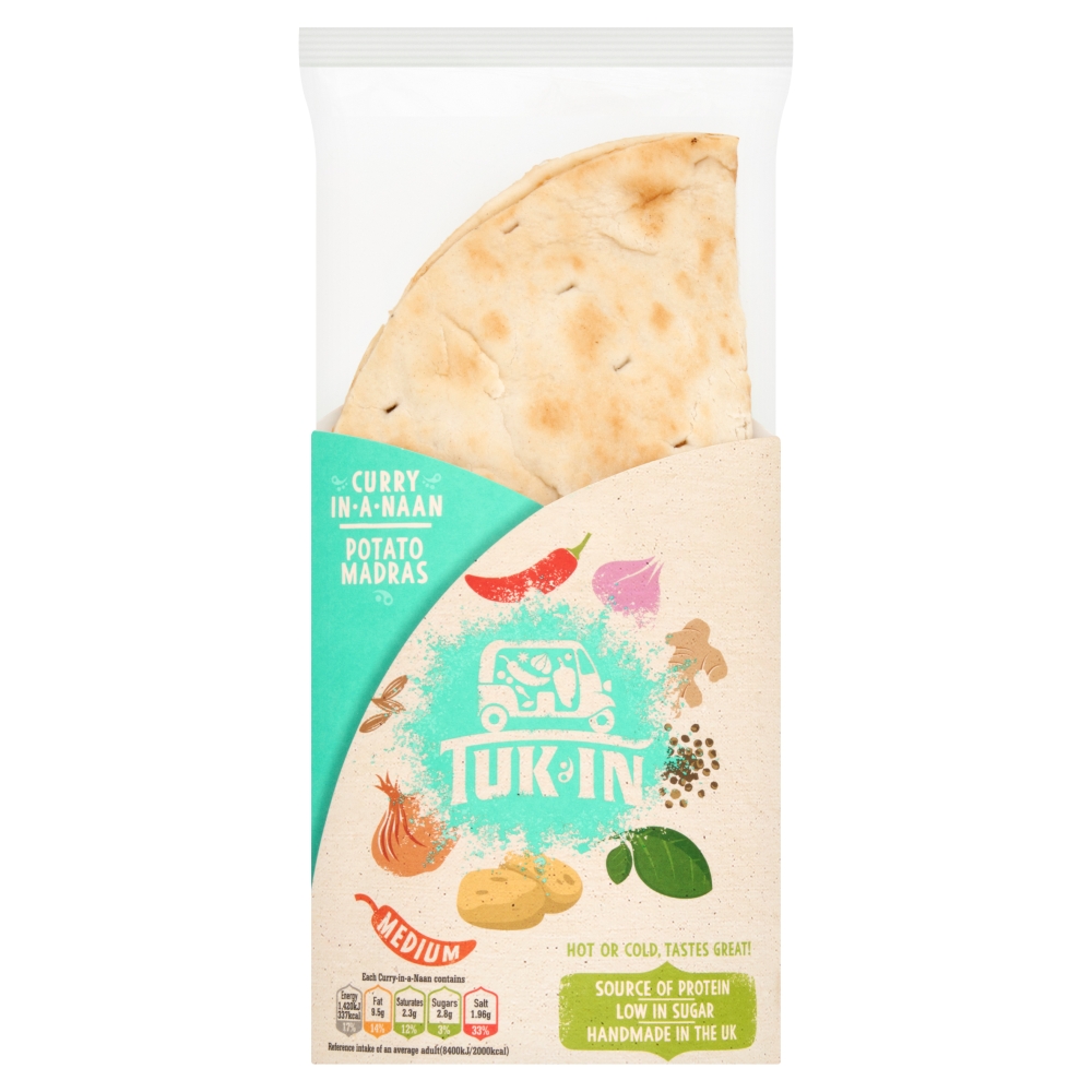 Tuk In Foods Curry in a Naan Potato Madras