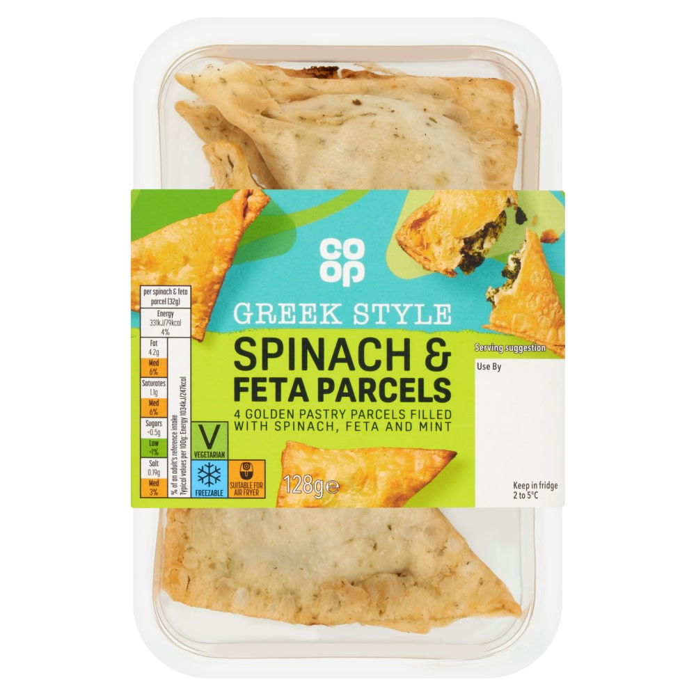 Co-op Greek Style Spinach & Feta Parcels 128g