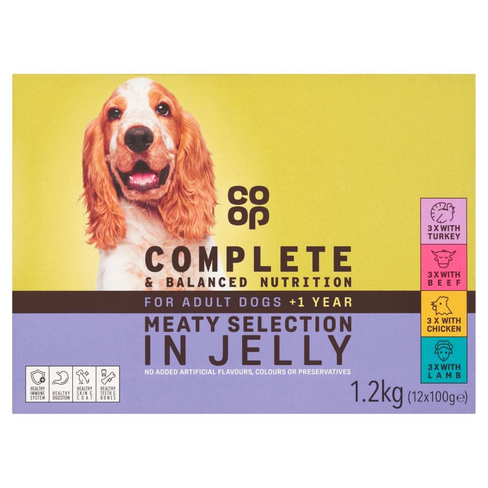 Co-op Meaty Selection in Jelly for Adult Dogs +1yr 12 x 100g