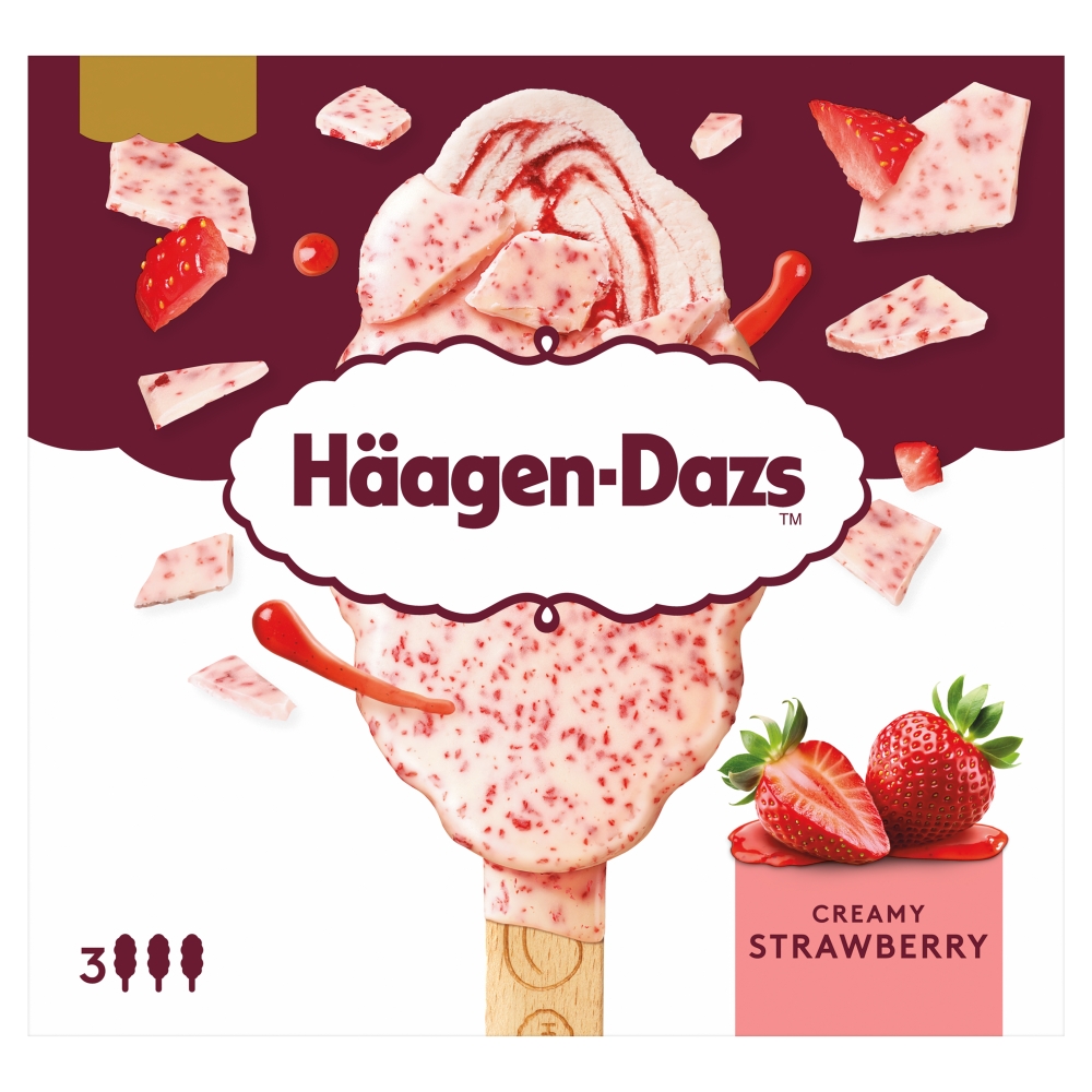 Haagen Dazs Creamy Strawberry Ice Cream 3X80ml