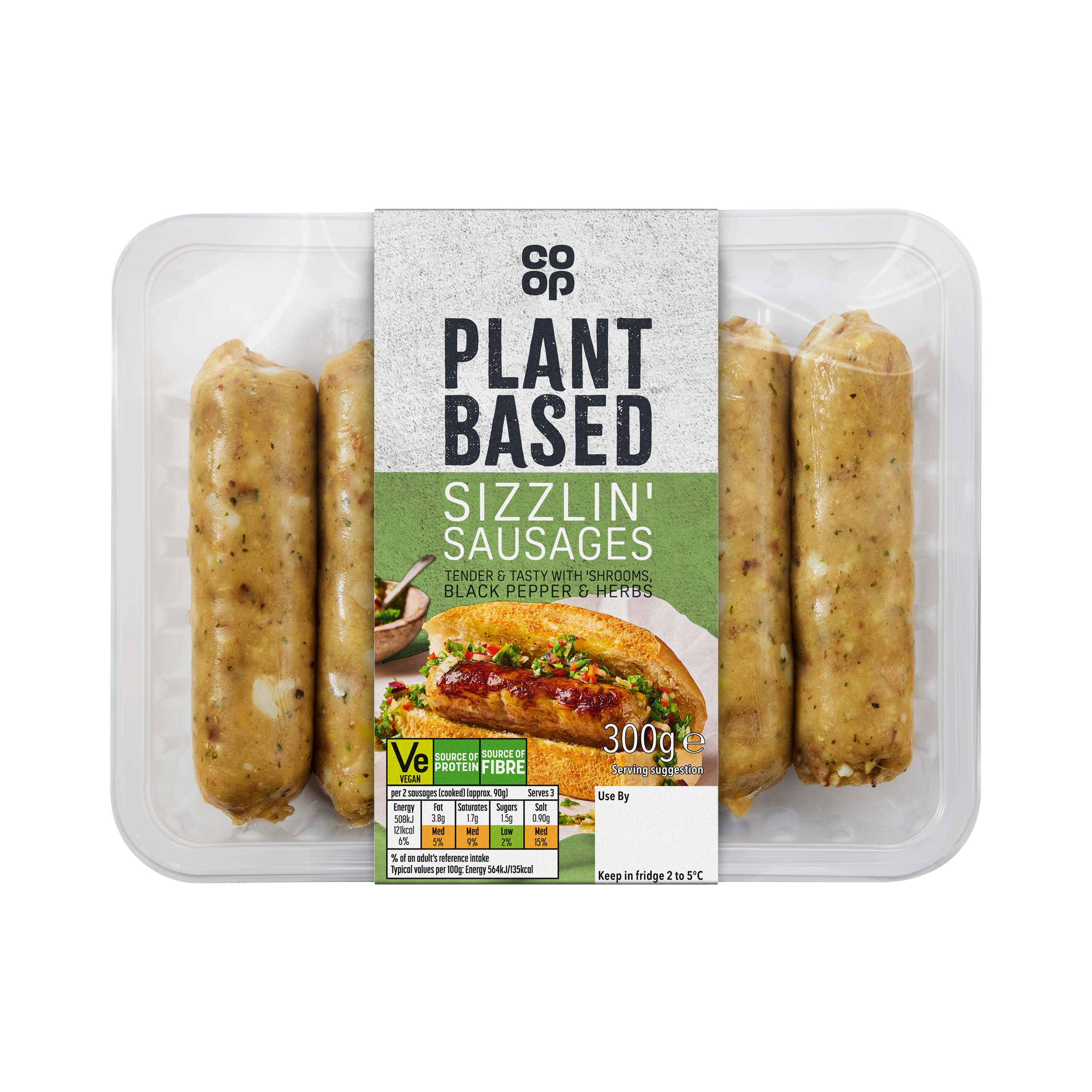 Co-op Plant Based Sizzlin' Sausages 300g