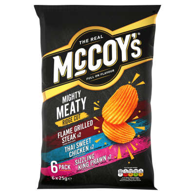McCoy's Mighty Meaty Variety Multipack Crisps 6 Pack