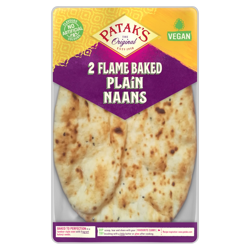 Patak's Plain Naan Breads x2