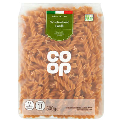 Co-op Wholewheat Fusilli Pasta Twists 500g