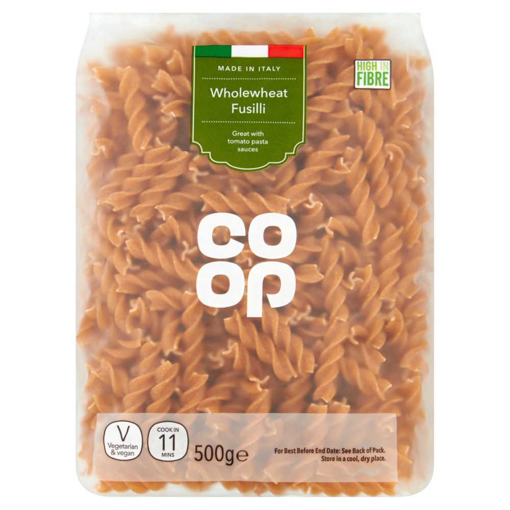 Coop Wholewheat Fusilli Pasta Twists 500g Coop