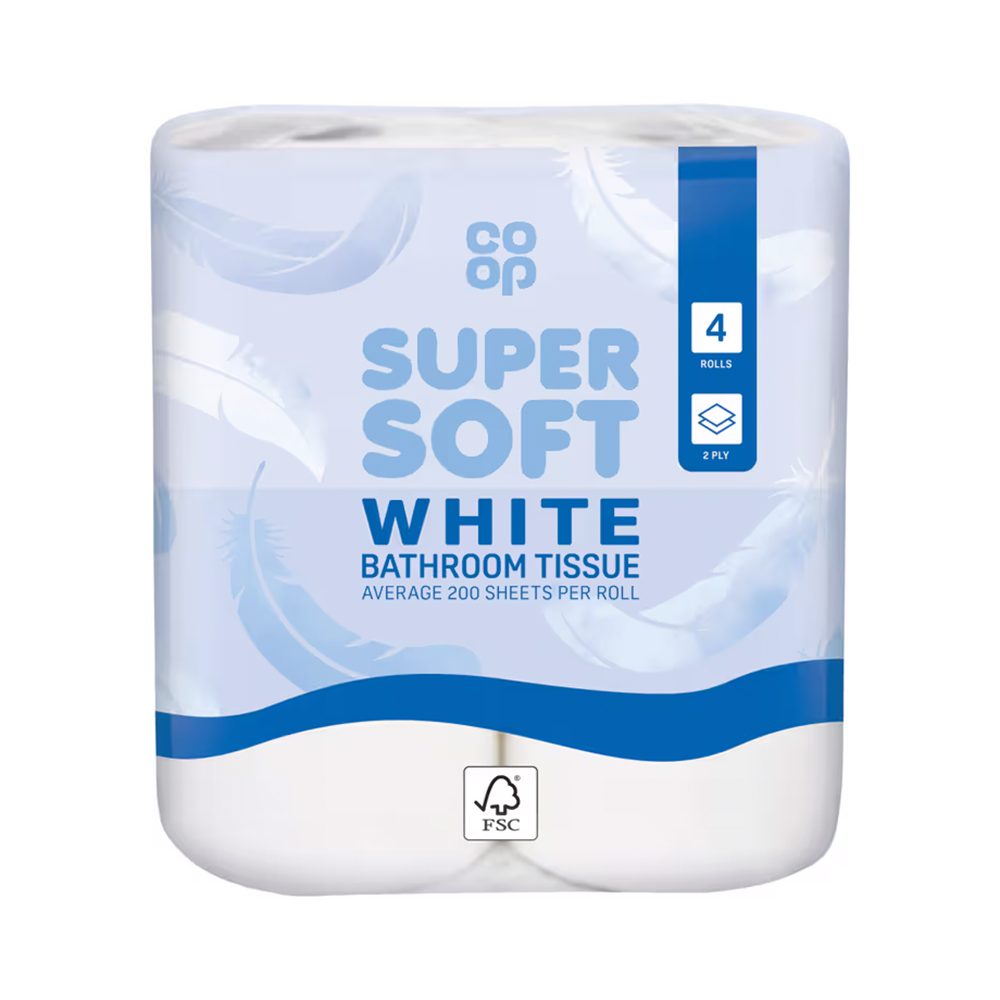 Co-op Super Soft White Bathroom Tissue 4 Rolls