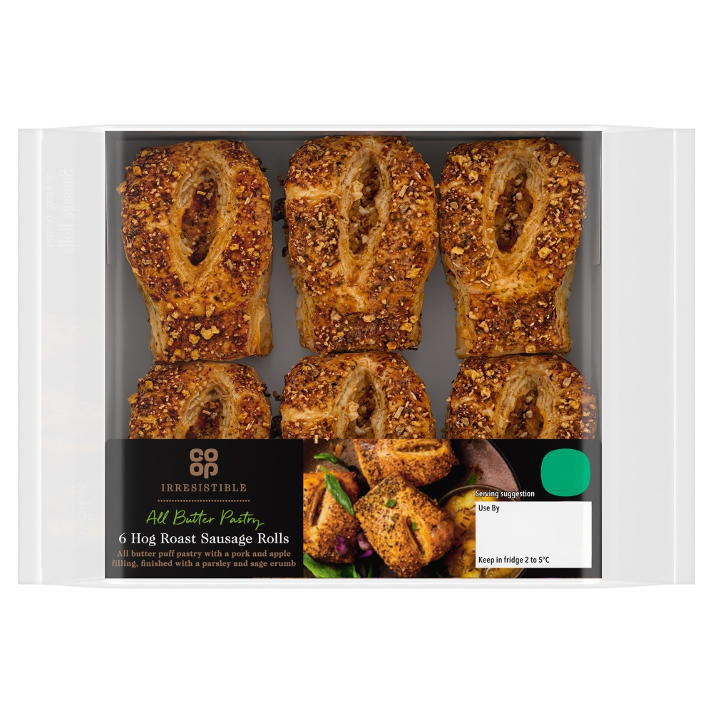 Co-op Irresistible 6 Hog Roast Pork Sausage Rolls 