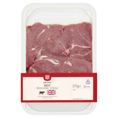 Co-op British Beef Braising Steak 375g